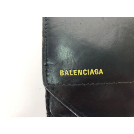  BALENCIAGA バレンシアガ メンズ 三つ折り財布 Wホック WALLET3 554041 ブラック
