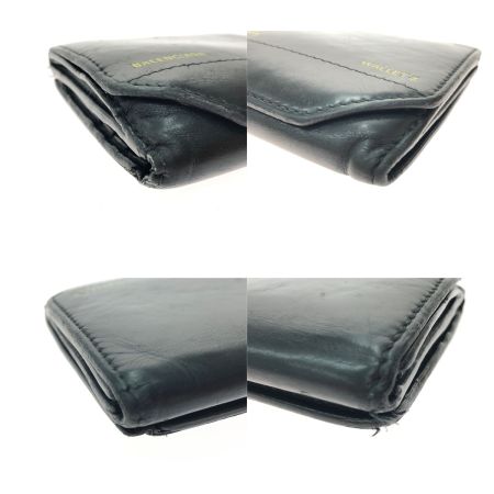  BALENCIAGA バレンシアガ メンズ 三つ折り財布 Wホック WALLET3 554041 ブラック