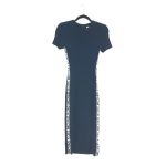 ▼▼ MICHAEL KORS マイケルコース ニットワンピース クルーネック サイド テープロゴ SIZE S JS381NQ5ZV ネイビー  Bランク