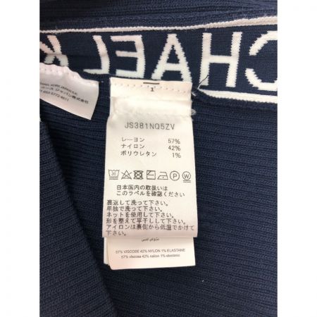  MICHAEL KORS マイケルコース ニットワンピース クルーネック サイド テープロゴ SIZE S JS381NQ5ZV ネイビー 