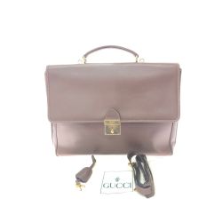 ▼▼ GUCCI グッチ メンズ ビジネスバッグ ブリーフケース レザー 015 123 3680 ブラウン Bランク