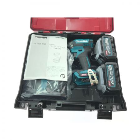  MAKITA マキタ インパクトドライバ コードレス式 40v 充電器・充電池2個・ケース付 TD002GRDX ブルー
