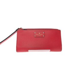 ▼▼ Kate Spade ケイトスペード レディース大型長財布  ジッパーラウンド レイトン ウェルズリー レッド WLRU1779 レッド Bランク