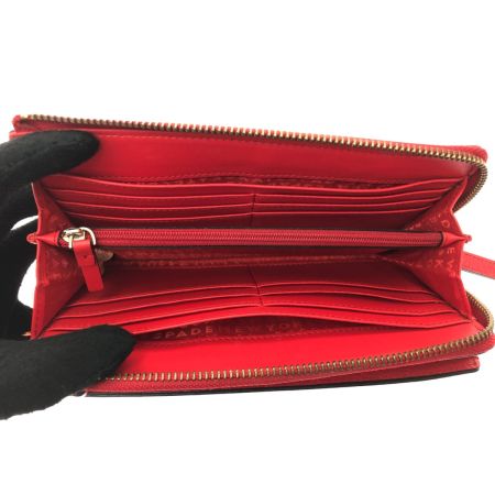  Kate Spade ケイトスペード レディース大型長財布  ジッパーラウンド レイトン ウェルズリー レッド WLRU1779 レッド