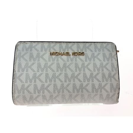  MICHAEL KORS マイケルコース レディース二つ折り財布 ビルフォールド ジップ コインウォレット 35FBGTVF2B ホワイトｘグレー