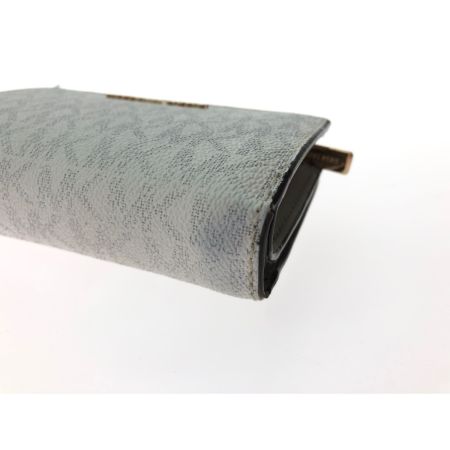  MICHAEL KORS マイケルコース レディース二つ折り財布 ビルフォールド ジップ コインウォレット 35FBGTVF2B ホワイトｘグレー