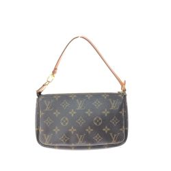 ▼▼ LOUIS VUITTON ルイヴィトン レディース アクセサリーポーチ モノグラム アクセソワール ストラップ補修 M51980 ブラウン Bランク