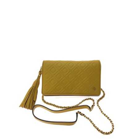  TORY BURCH トリーバーチ レディース チェーン ショルダーウォレット キルティング タッセル イエロー