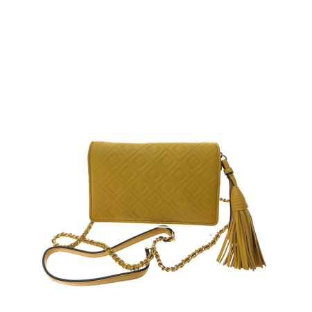  TORY BURCH トリーバーチ レディース チェーン ショルダーウォレット キルティング タッセル イエロー