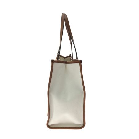  ETRO エトロ レディース トートバッグ コットンキャンバス×レザー 刺繍 22年 SS アイボリー