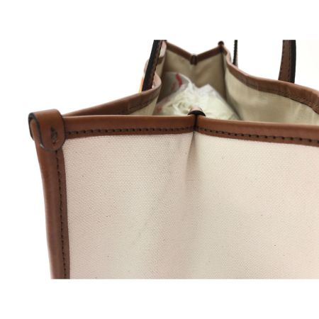  ETRO エトロ レディース トートバッグ コットンキャンバス×レザー 刺繍 22年 SS アイボリー