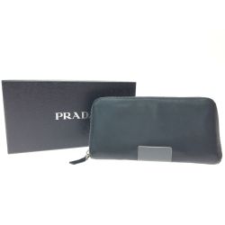 ▼▼ PRADA プラダ レディース 長財布 ラウンドファスナー サフィアーノ  ブラック Bランク