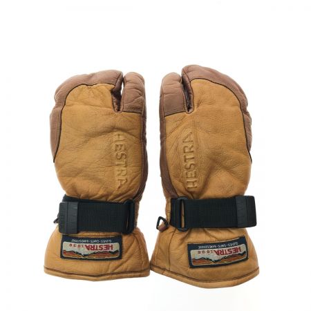  HESTRA へストラ ユニセックス スキーグローブ 冬山登山 スリーフィンガー レザー サイズ5 ブラウン