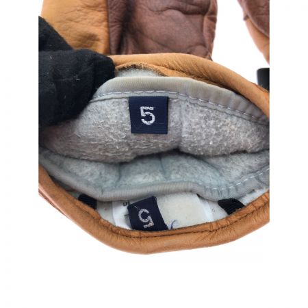  HESTRA へストラ ユニセックス スキーグローブ 冬山登山 スリーフィンガー レザー サイズ5 ブラウン