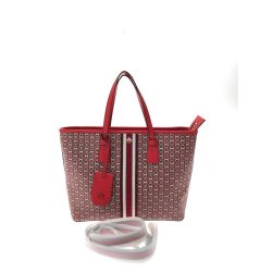 ▼▼ TORY BURCH トリーバーチ レディース ショルダーバッグ トートバッグ ジェミニリンクキャンバス スモールサイズ レッド Aランク