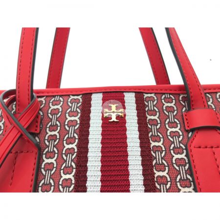  TORY BURCH トリーバーチ レディース ショルダーバッグ トートバッグ ジェミニリンクキャンバス スモールサイズ レッド