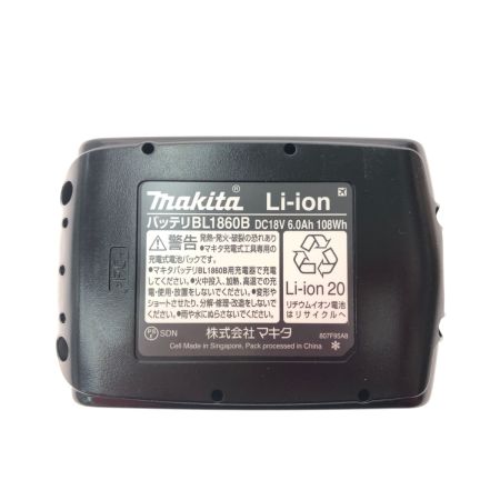  MAKITA マキタ 純正バッテリー 18V 6.0Ah 充電回数0回 BL1860B ブラック