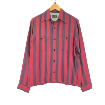  GROOVIN HIGH メンズ衣料 ストライプシャツ SIZE M レッド