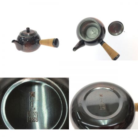  英純堂 桃山古色 純銅製 茶器揃い 鎚起銅器 急須 茶壺 茶殻入れ/建水 煎茶道具