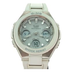 ▼▼ CASIO カシオ レディース腕時計 デジアナウォッチ Baby-G 電波ソーラー  MSG-W100 ホワイト Bランク