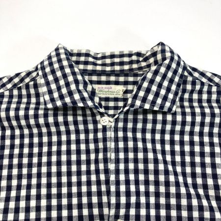  warehouse ウェアハウス オープンカラーシャツ 半袖 ギンガムチェック柄 3091 ネイビー SIZE 40 メンズ