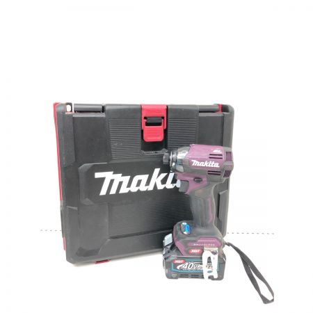  MAKITA マキタ 電動工具 コードレス式 40V 充電式インパクトドライバ 充電池2個・ケース付 TD002G パープル