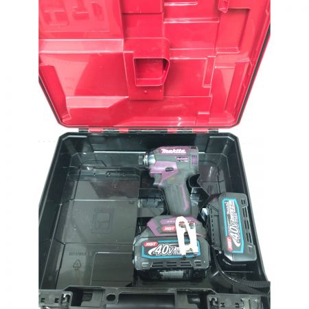  MAKITA マキタ 電動工具 コードレス式 40V 充電式インパクトドライバ 充電池2個・ケース付 TD002G パープル