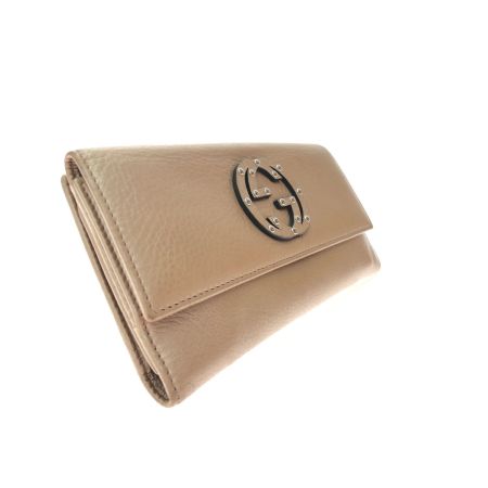  GUCCI グッチ レディース 長財布 インターロッキングG Wホック レザー 231843 ベージュ