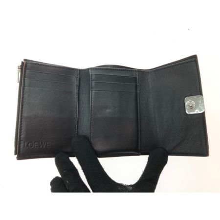  LOEWE ロエベ レディース 三つ折り財布 アナグラム バーティカルウォレット スモール C821S33X01 ブラック