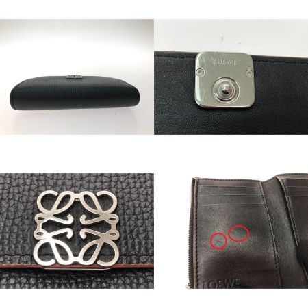  LOEWE ロエベ レディース 三つ折り財布 アナグラム バーティカルウォレット スモール C821S33X01 ブラック