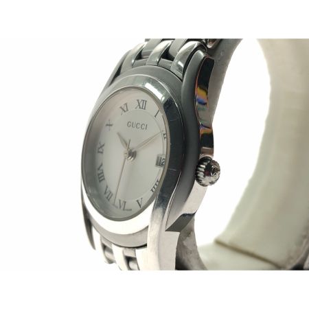  GUCCI グッチ レディース腕時計 クオーツ ラウンドフェイス デイト ステンレススチール  5500L