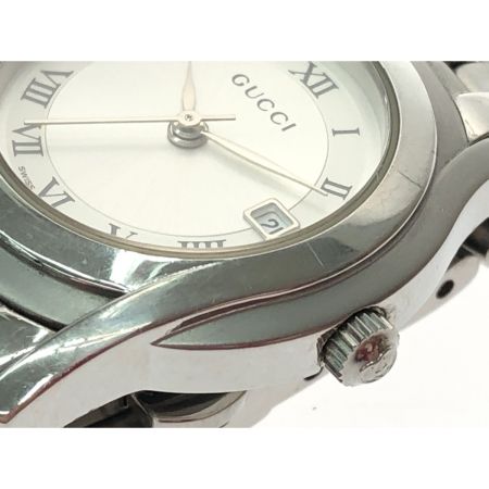  GUCCI グッチ レディース腕時計 クオーツ ラウンドフェイス デイト ステンレススチール  5500L