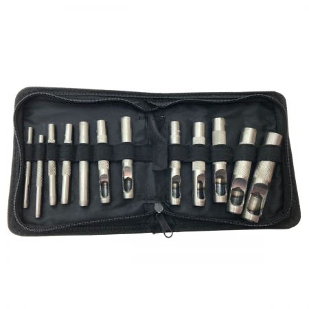   レザークラフト 道具 穴あけ ポンチ 3mm-16mm 12本＋打刻ポンチ アルファベット/数字 セット 打刻印