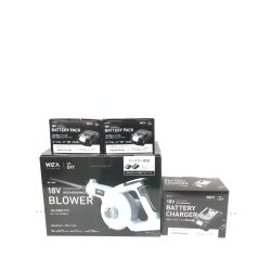 ▼▼ WIZ'A ウイザ 電動工具 コードレス式 18V充電式 ブロワ 充電器・充電池2個付 WL-18BL ホワイト Aランク