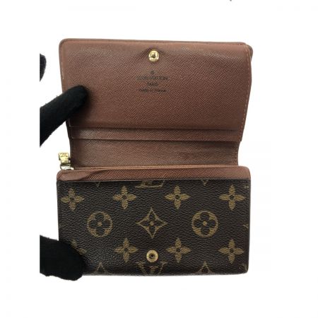  LOUIS VUITTON ルイヴィトン レディース 二つ折り財布 モノグラム ポルト モネ・ビエ トレゾール M61730 ブラウン