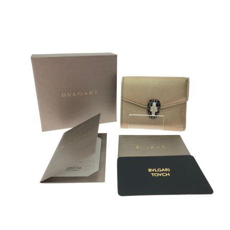  BVLGARI ブルガリ レディース 三つ折り財布 コンパクトウォレット セルペンティ フォーエバー  シャンパンゴールド