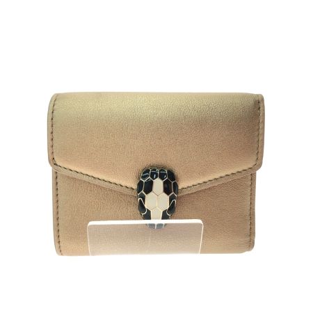  BVLGARI ブルガリ レディース 三つ折り財布 コンパクトウォレット セルペンティ フォーエバー  シャンパンゴールド