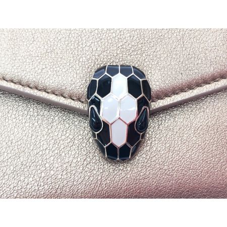  BVLGARI ブルガリ レディース 三つ折り財布 コンパクトウォレット セルペンティ フォーエバー  シャンパンゴールド