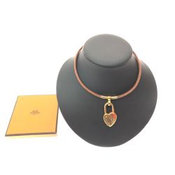 ▼▼ HERMES エルメス レディース ヴィヴィリデ ファンタジー ハートカデナ チョーカー ネックレス ゴールド Bランク