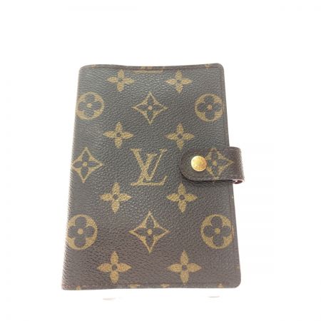  LOUIS VUITTON ルイヴィトン ユニセックス 手帳カバー 6穴式システム手帳 モノグラム アジェンダPM R20005 ブラウン
