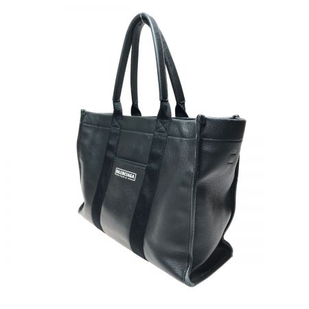  BALENCIAGA バレンシアガ ユニセックス ハードウェアトートバッグ カーフスキン ストラップ欠品 671400 ブラック