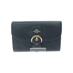 ▼▼ COACH コーチ レディース 二つ折り財布 クリオ ウォレット オールレザー C6896 ブラック Bランク