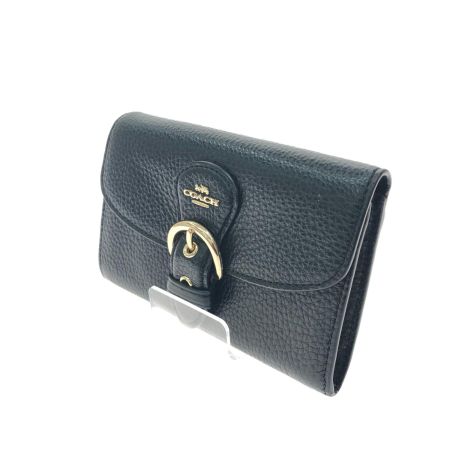  COACH コーチ レディース 二つ折り財布 クリオ ウォレット オールレザー C6896 ブラック
