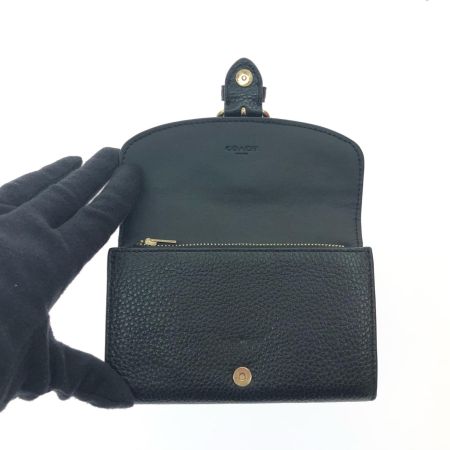  COACH コーチ レディース 二つ折り財布 クリオ ウォレット オールレザー C6896 ブラック