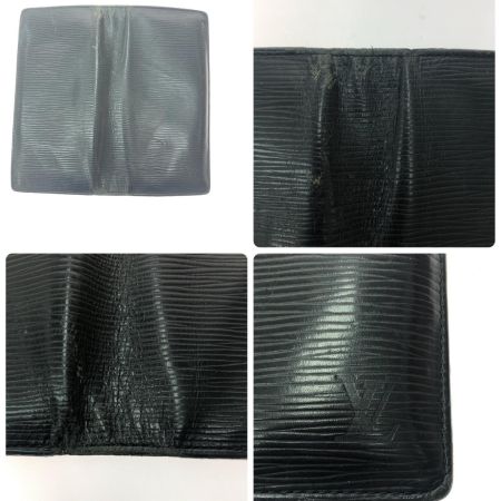  LOUIS VUITTON ルイヴィトン メンズ 二つ折り長財布 エピ ポルトフォイユブラザ イニシャル入  M60622 ブラック