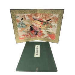 ▼▼ 古澤仏壽堂 インテリア小物 京都 西陣織 金襴 京錦織屏風 源氏絵巻 Bランク