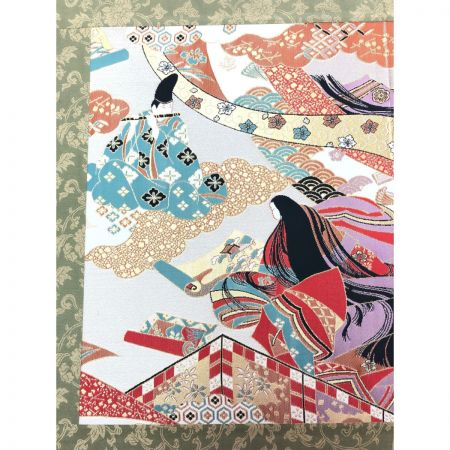 西陣織高級.結婚証明書 ・昭和レトロ&アンティーク・寿! 希少! 古澤仏壽堂 インテリア小物 京都 西陣織 金襴 京錦織屏風 源氏