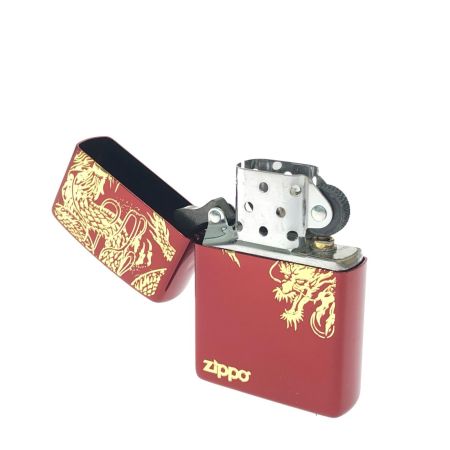  ZIPPO ジッポー オイルライター 和柄 ドラゴン 龍 彫刻 干支 辰 ワインレッド×ゴールド