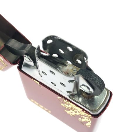  ZIPPO ジッポー オイルライター 和柄 ドラゴン 龍 彫刻 干支 辰 ワインレッド×ゴールド