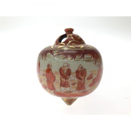   香炉 陶磁器 九谷焼 穂光 赤絵 共箱付